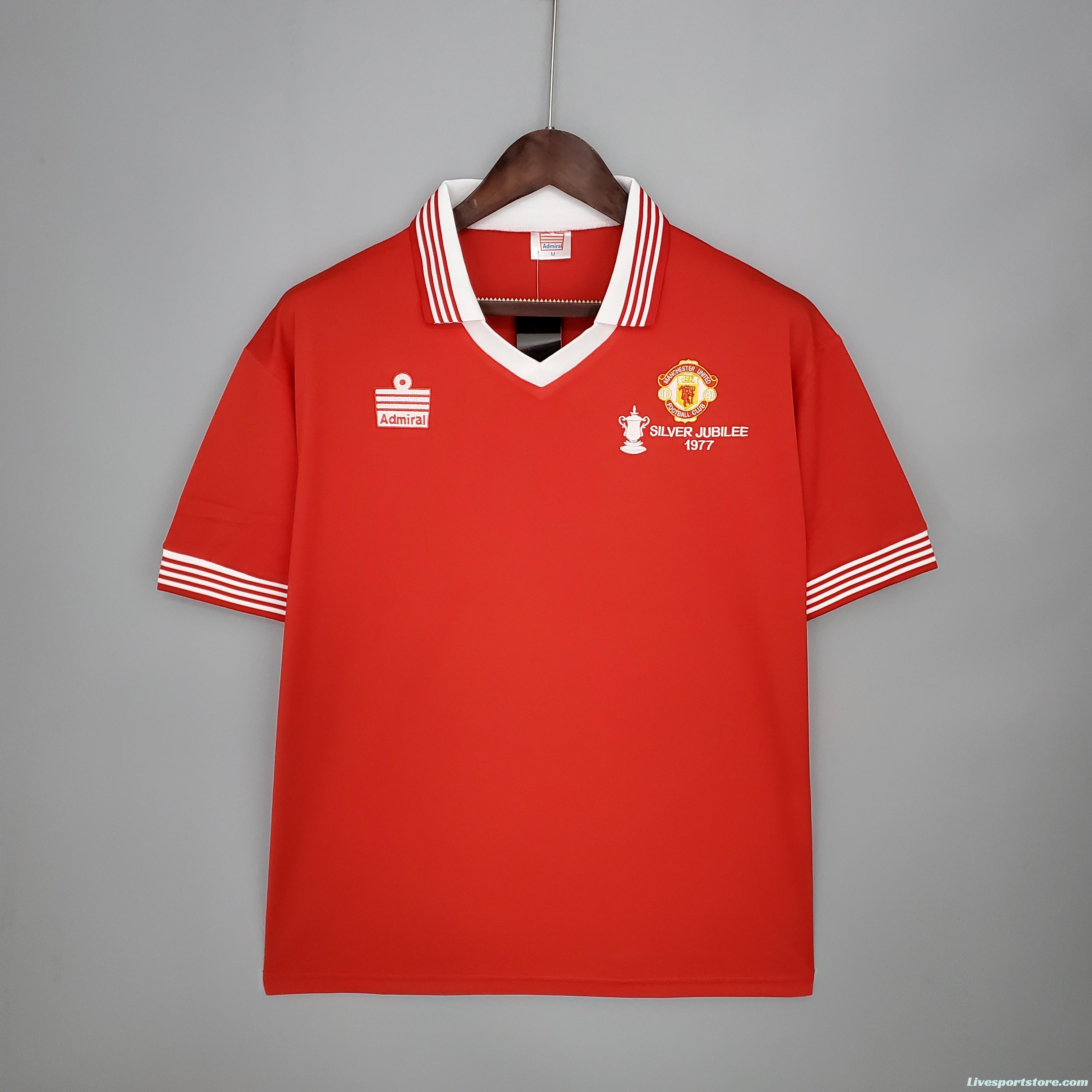 Retro Manchester United 1977 home Soccer Jersey