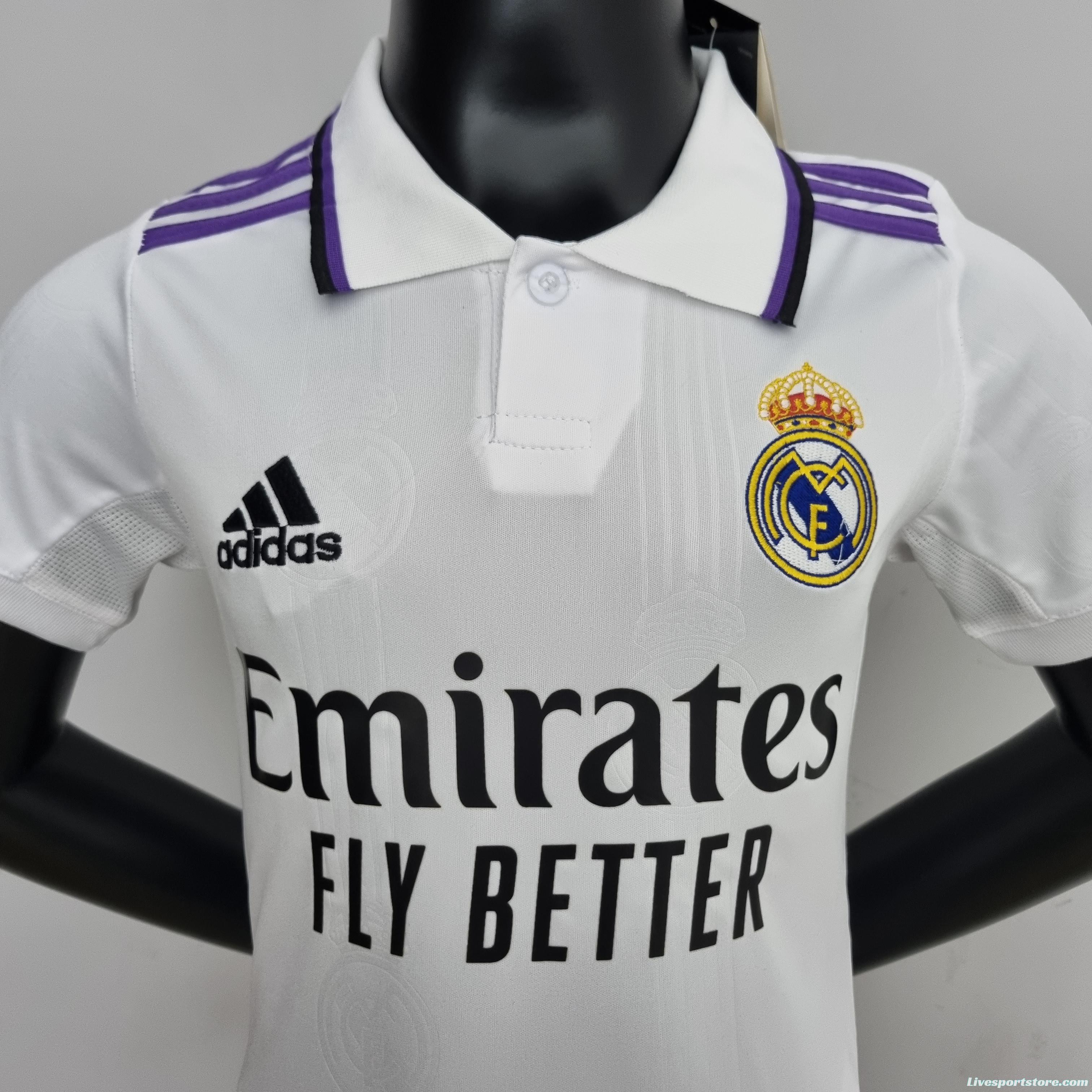 22/23 kids kit Real Madrid home size：16-28 Soccer Jersey