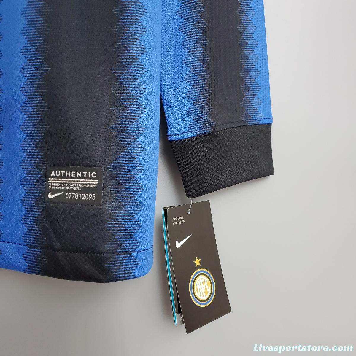 Retro long-sleeved 10/11 Inter Milan home Soccer Jersey