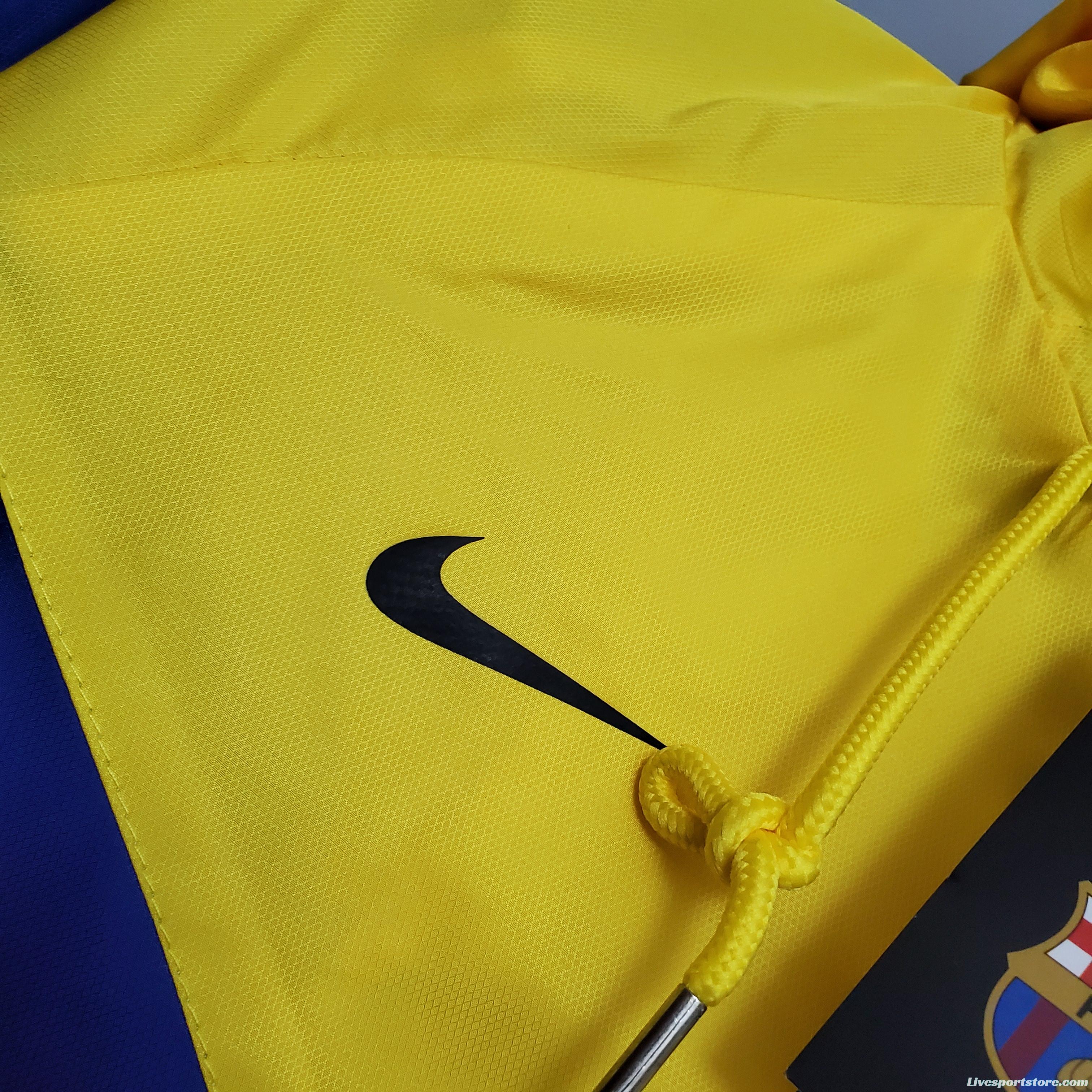 classic style Windbreaker Barcelona Blue Red Yellow Soccer Jersey