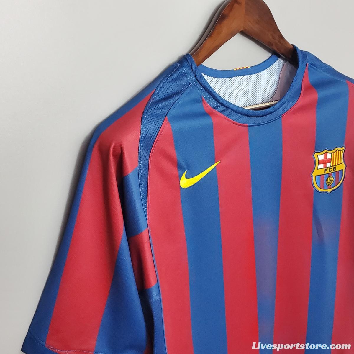 Retro Barcelona 2006 UEFA Champions League Home Soccer Jersey