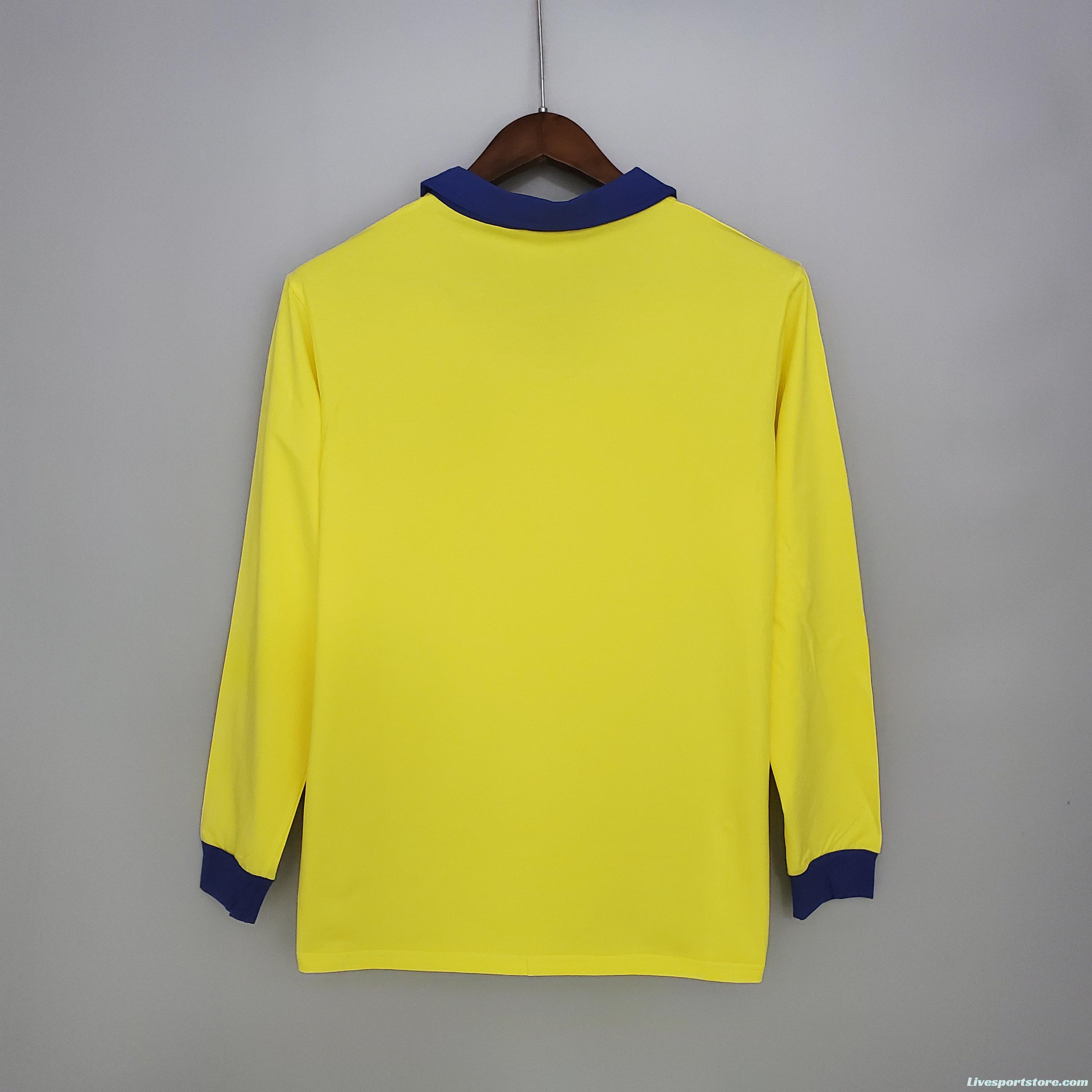 Retro long sleeve Arsenal 71/79 away yellow Soccer Jersey