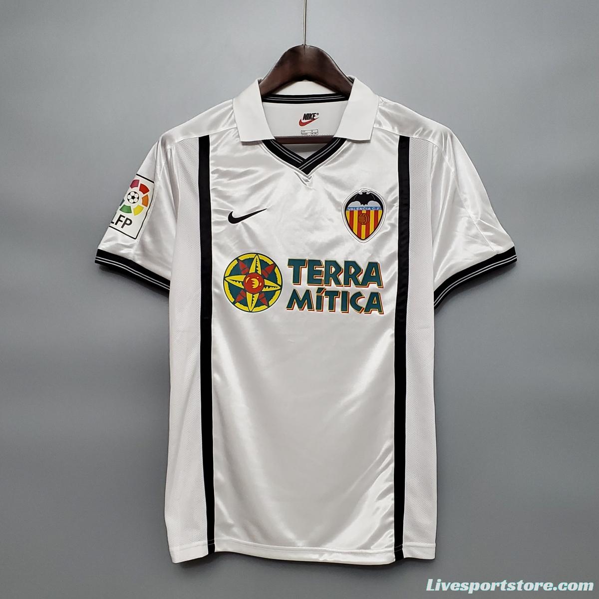 Retro 00/01 Valencia Home Soccer Jersey