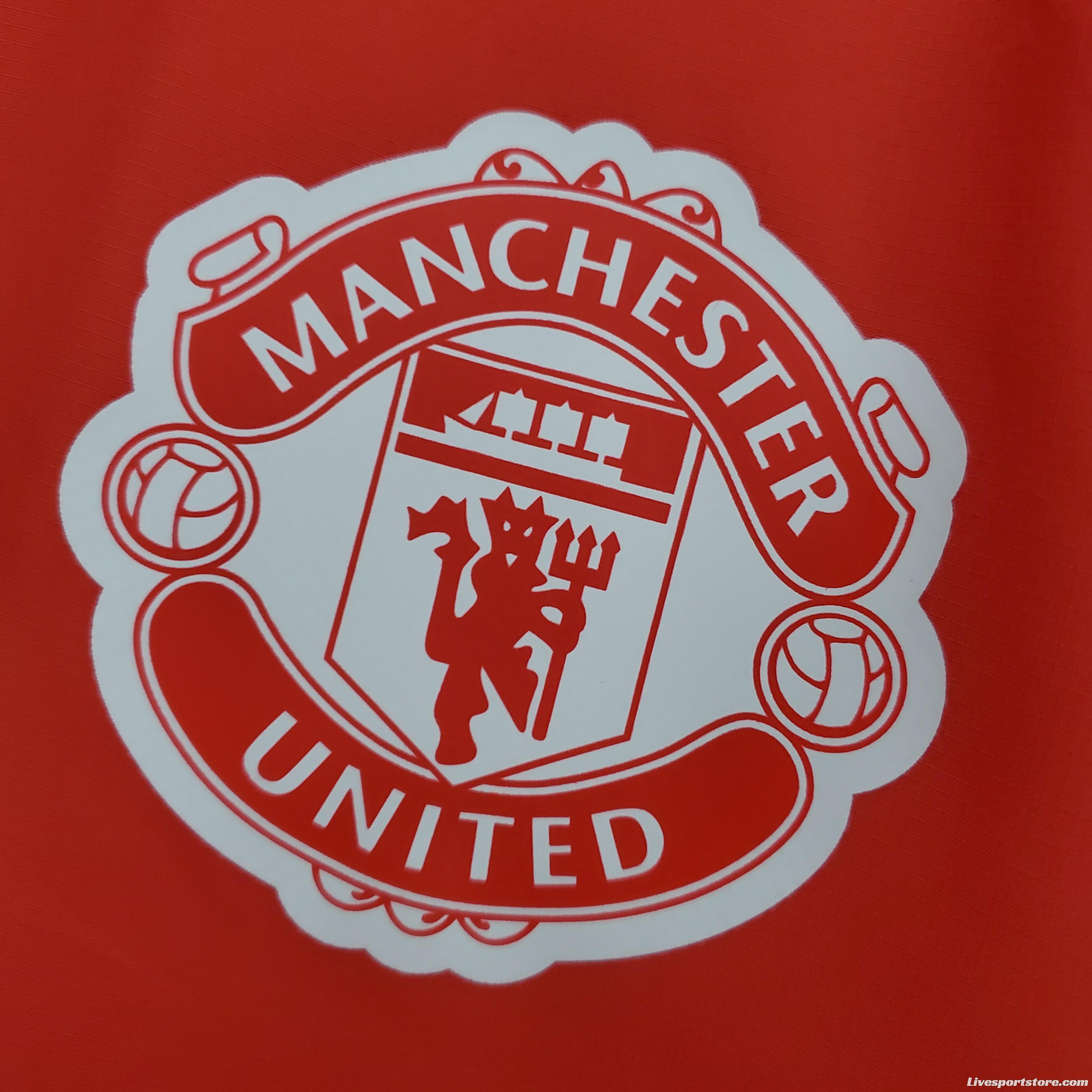 2022 Manchester United Windbreaker Red Soccer Jersey