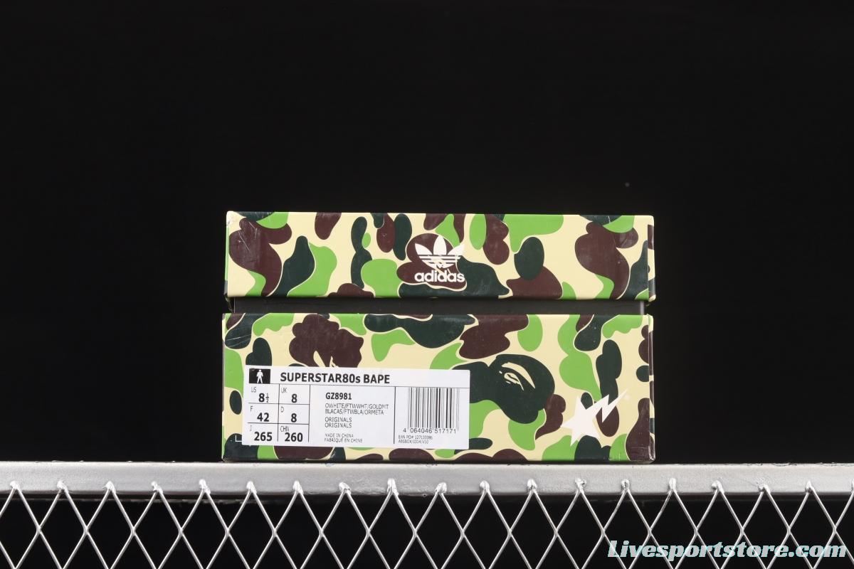 BAPE x Adidas Superstar 80s GZ8981 Darth ape-man co-named shell full head casual board shoes