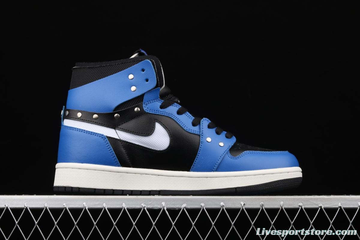 Air Jordan 1 Zoom Comfort SE Hyper Royal metal rivets black and blue CZ1360-401