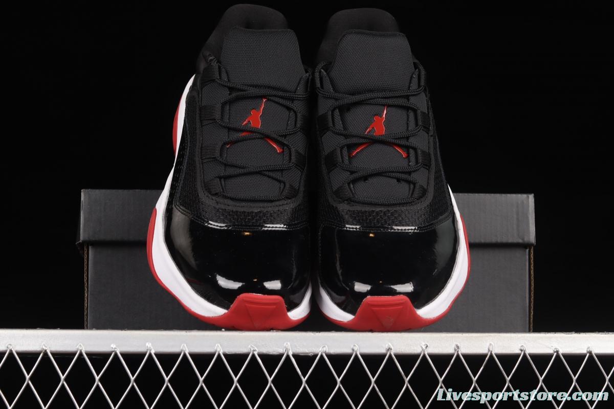 Air Jordan 11 CMFT Low 1 lacquered leather black and red low side anti-skid shock absorber basketball shoes DM0844-005