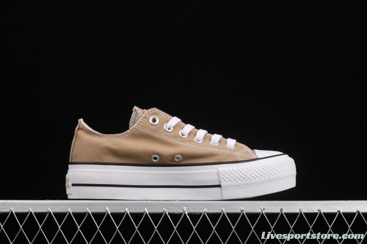 Converse All Star Lift Converse khaki full-bottomed casual shoes 5CL367