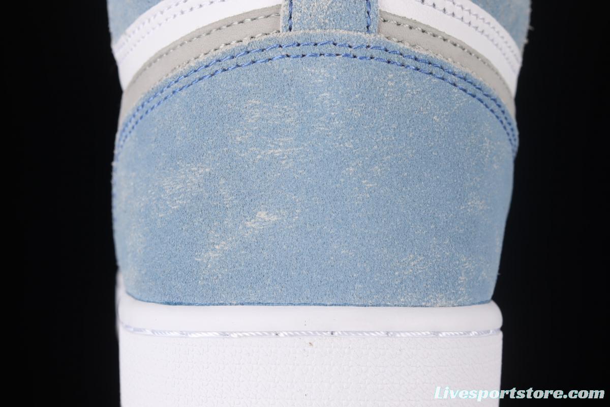 Air Jordan 1 Hyper Royal washed North Carolina high top basketball shoes 555088-402