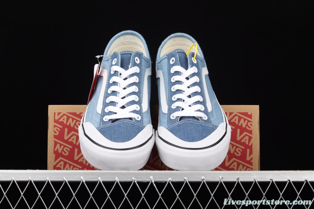 Vans Style 36 half-moon Baotou water wash color denim blue ultra-thin canvas vulcanized board shoes VN0A38G1Q70