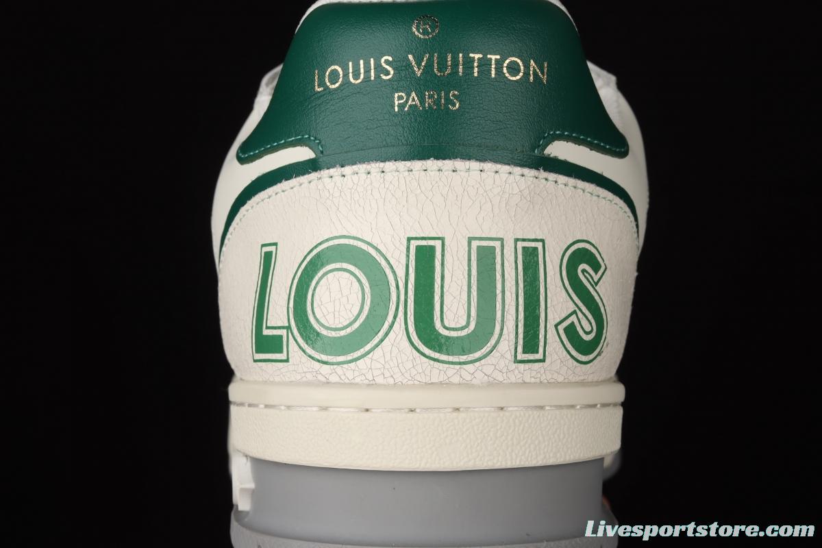 Authentic LV 2021ss early spring fashion catwalk sneakers 410N White Green