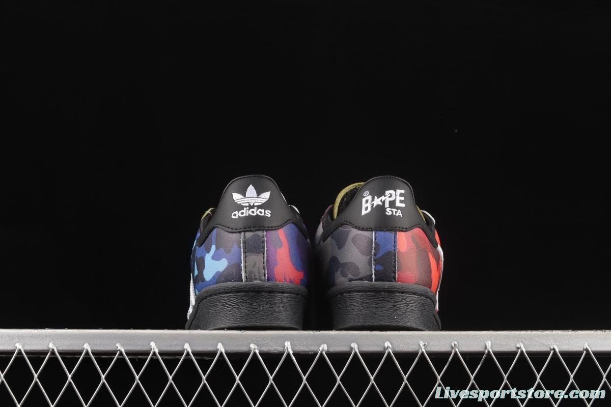 BAPE x Adidas Superstar 80s GZ8982 Darth ape-man co-named shell full head casual board shoes