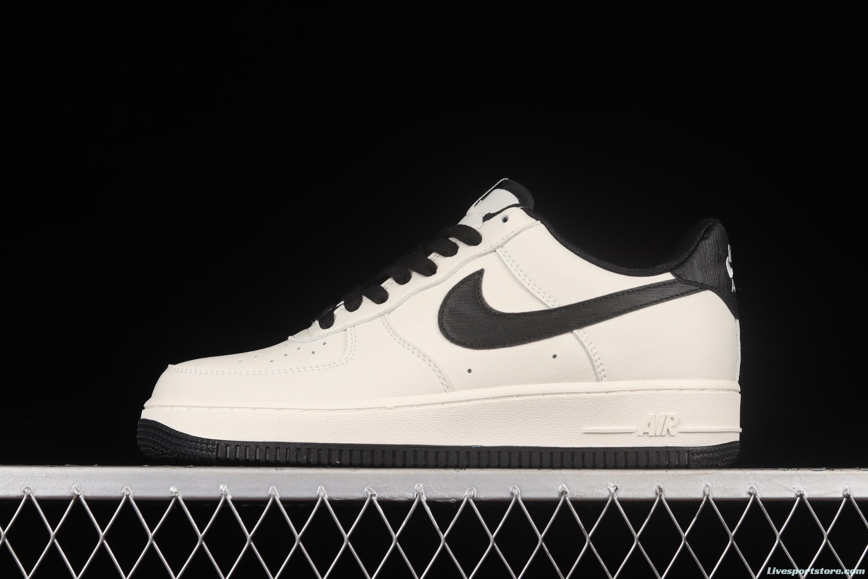 NIKE Air Force 1x 07 Low beige black color matching low-top casual board shoes MK9636-125