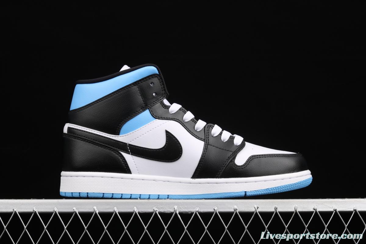 Air Jordan 1 Mid SE black, white and blue BQ6472-102