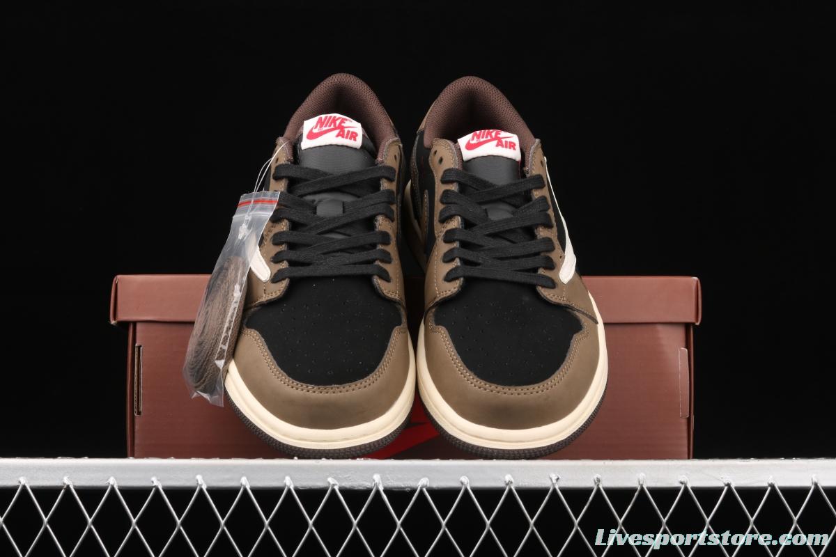 Travis Scott x Air Jordan 1 Low inverted low top basketball shoes CQ4277-001