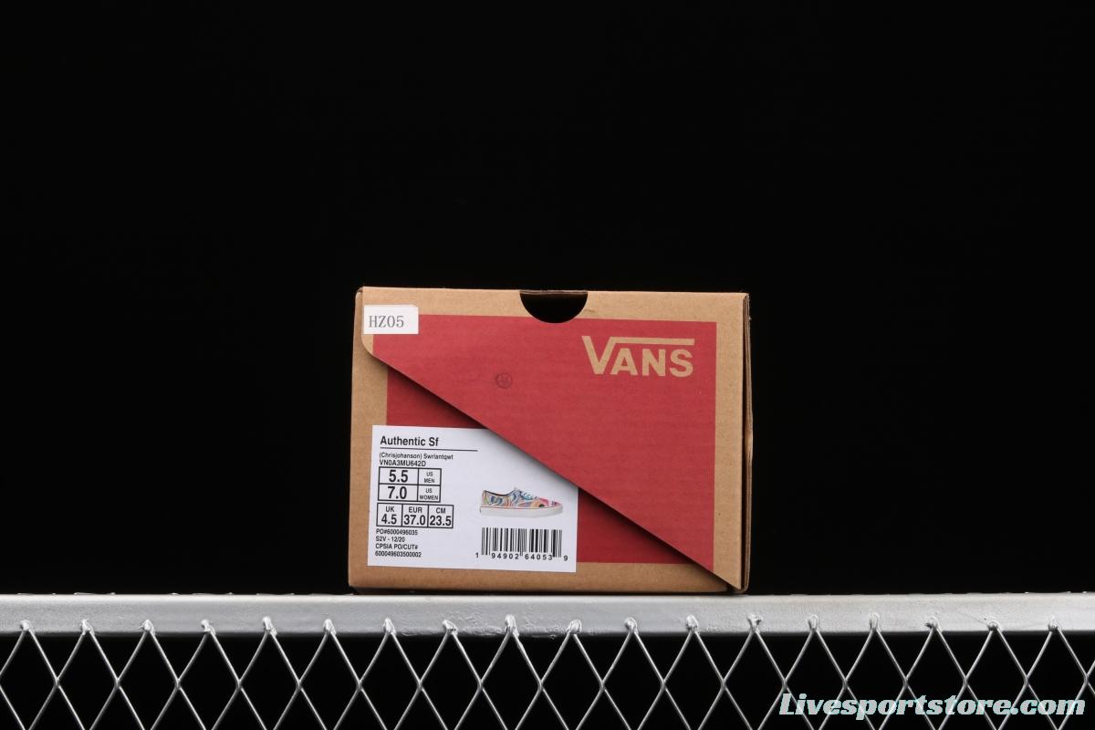 Vans Authentic SF color printing color sole environmental protection canvas board shoes VN0A3MU642D