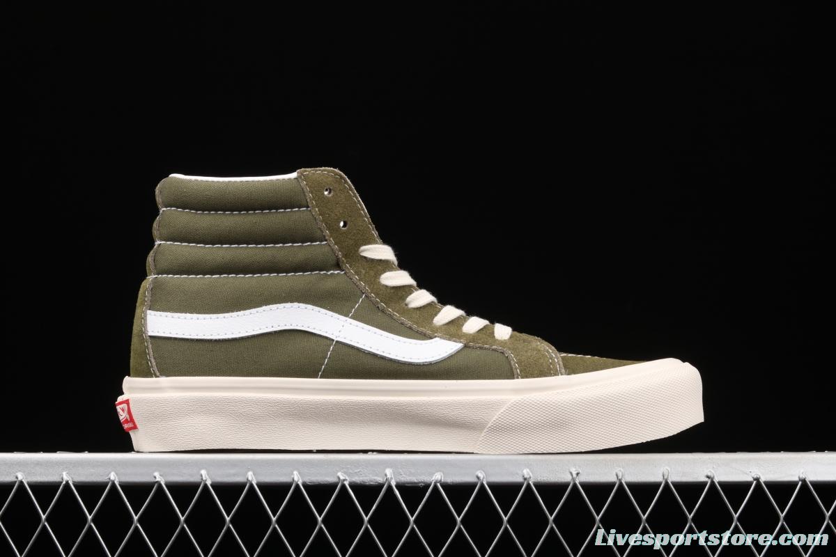 Vans SK8-Hi Vault OG army green high-top canvas shoes VN0OZE8XY