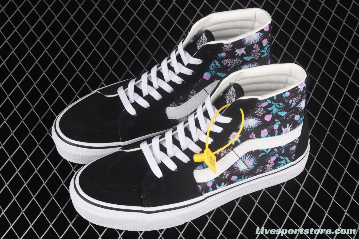 Vans Sk8-Hi New Color Flower printed High-top Leisure Board shoes VN0A32QG3VD