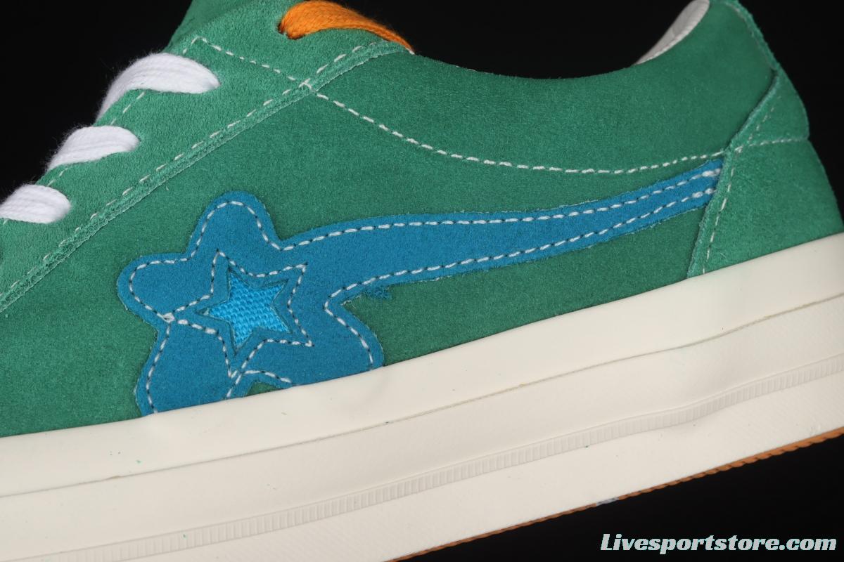 Creator x Converse One Star Ox Golf Le Fleur TTC co-signed green floret 2.0 suede low upper shoes 160322C