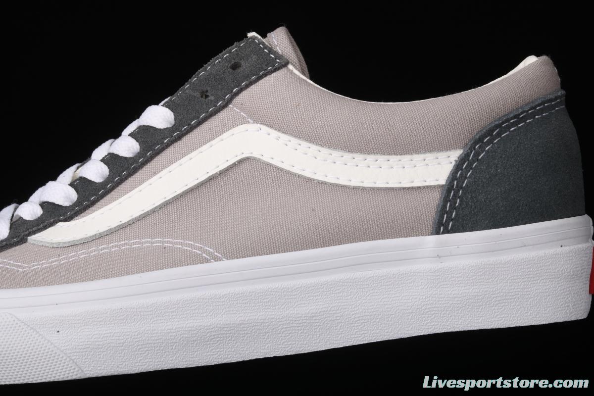 Vans Style 36 PEACEMINUSONE khaki blue and white stripe small head and low edge impact color canvas shoes VN0A4BVEN8K