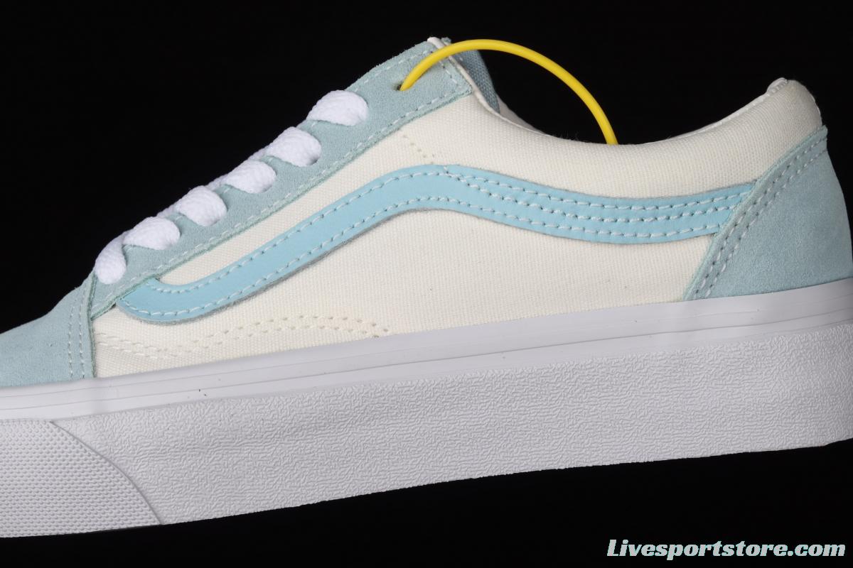 Vans Style 36 Milk Blue side striped low-top casual board shoes 4F69LX