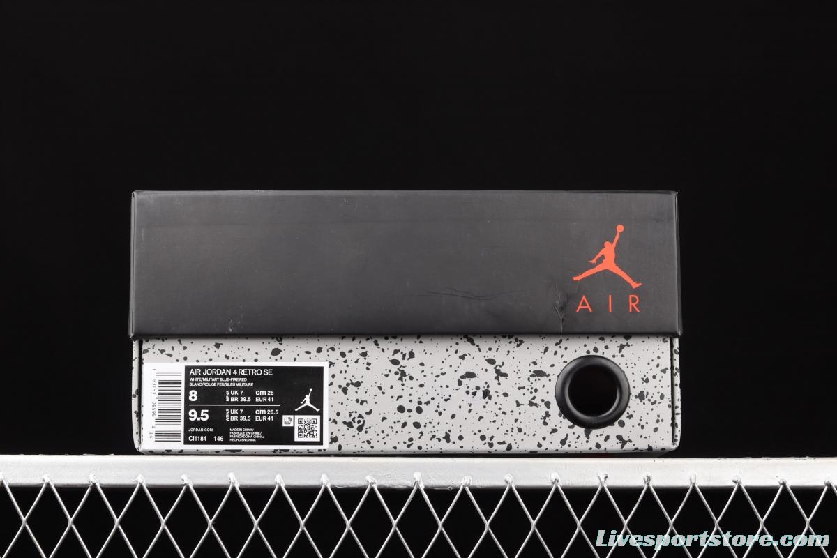 Air Jordan 4 What The Yuanyang white cement top layer basketball shoes CI1184-146,