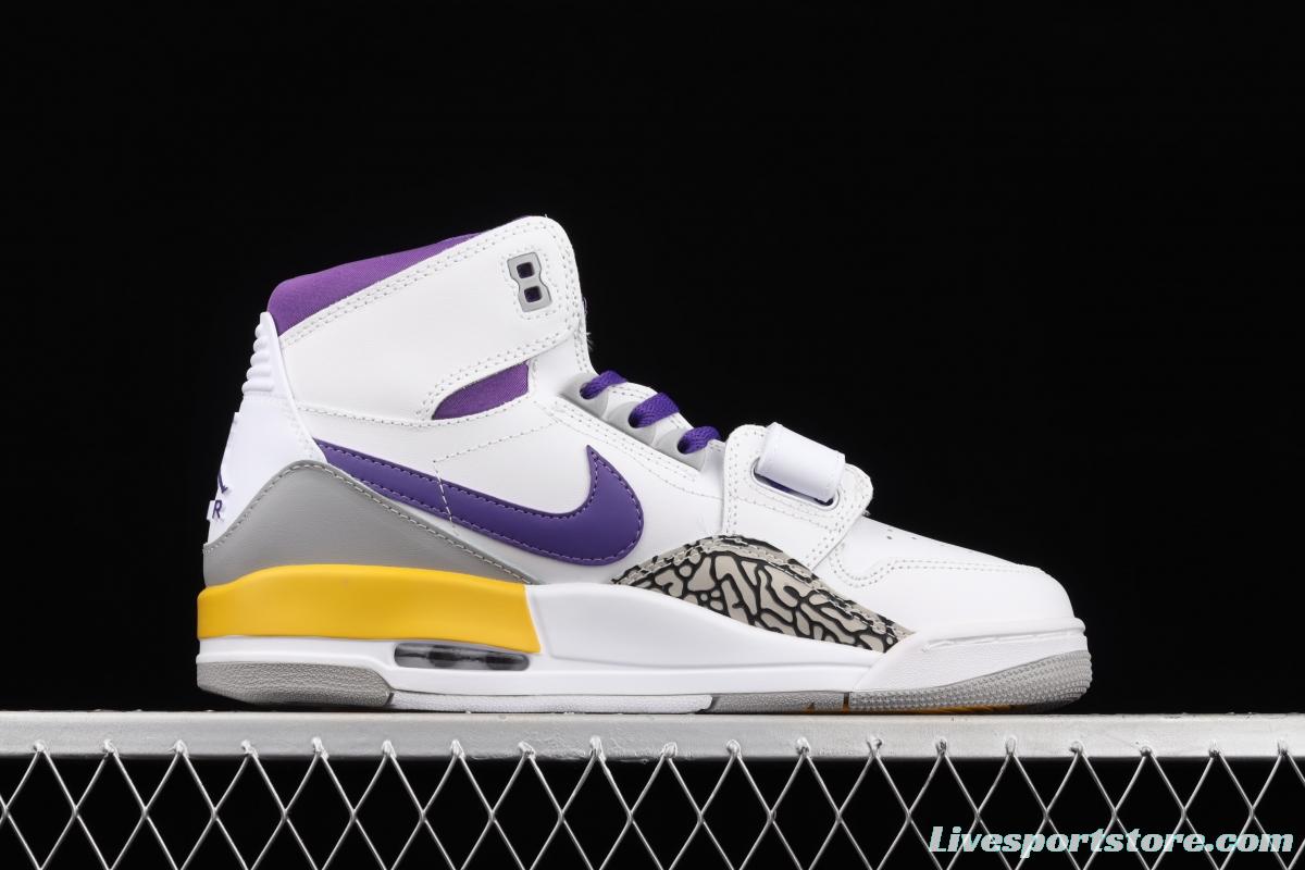 Jordan Legacy 312White and purple Velcro three-in-one board shoes AV3922-157,