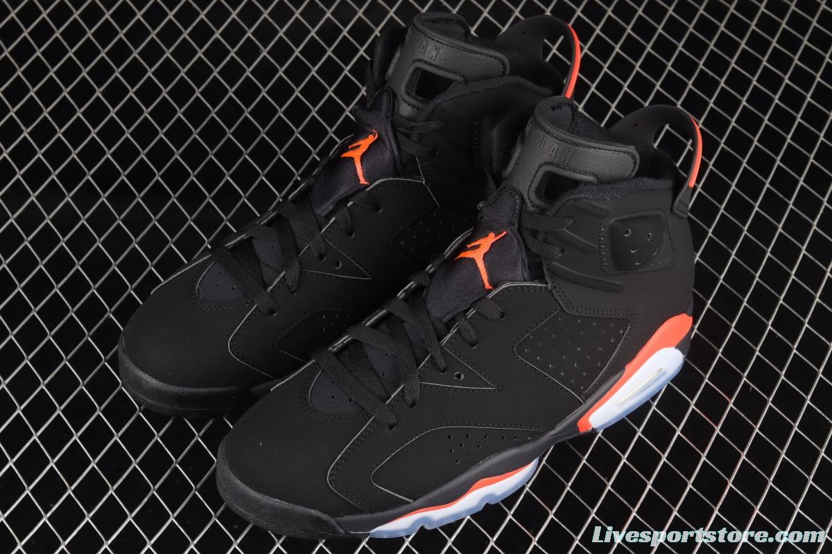 Air Jordan 6 Infrared Black Red Black Infrared 3M reflective Basketball Men's shoes 384664-060