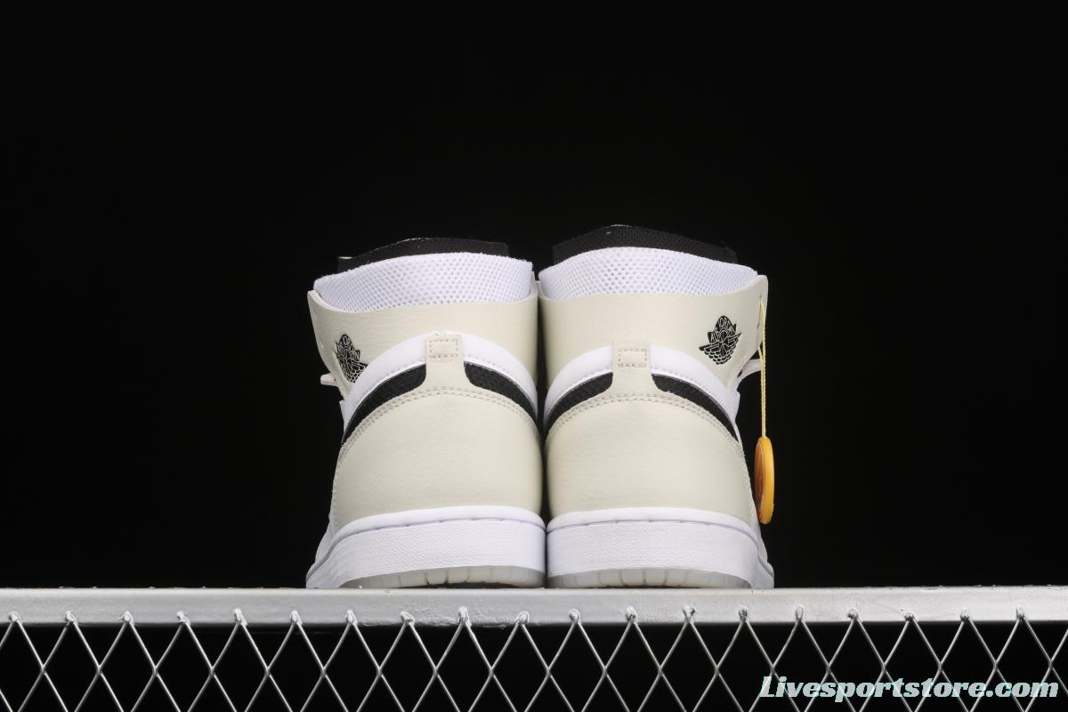 Air Jordan 1 Zoom Air CMFT Pearl White High Top Basketball shoes CT0979-002