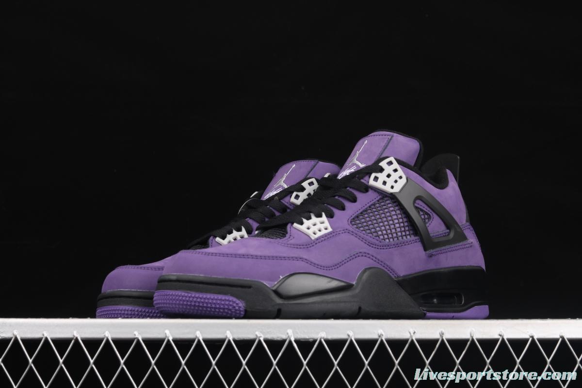 Air Jordan 4 Retro suede black purple 308497-408