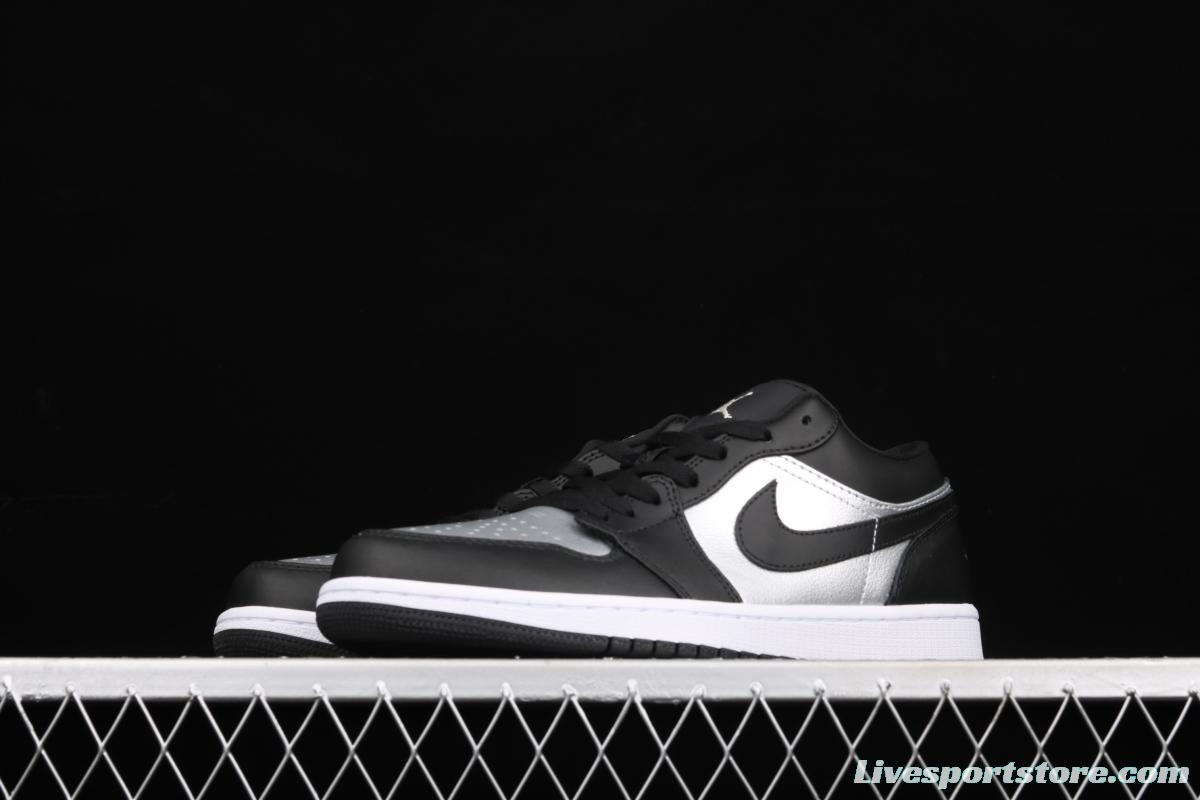 Air Jordan 1 Low low-top black silver culture leisure sports shoes DA5551-001