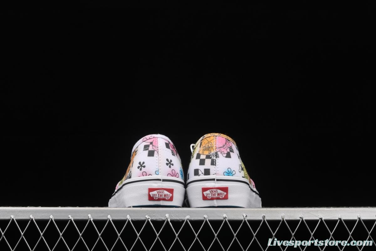 SpongeBob x Vans Authentic color printing cartoon limited edition low-top casual board shoes VN0ASHZSZAS