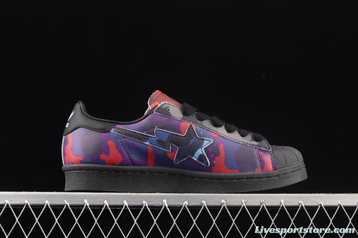 BAPE x Adidas Superstar 80s GZ8982 Darth ape-man co-named shell full head casual board shoes