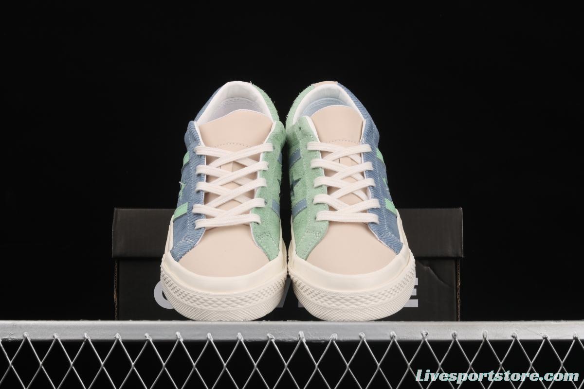 Material Block x Converse One Star ACAdidasmy joint style white and green spliced low-top basketball shoes 170572C