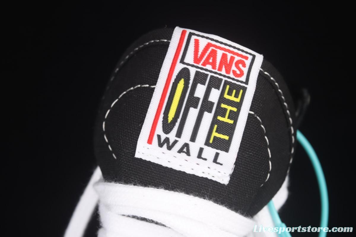 Vans Sk8-Hi 138Decon black and white printed high-top casual board shoes VN0A3MV136K