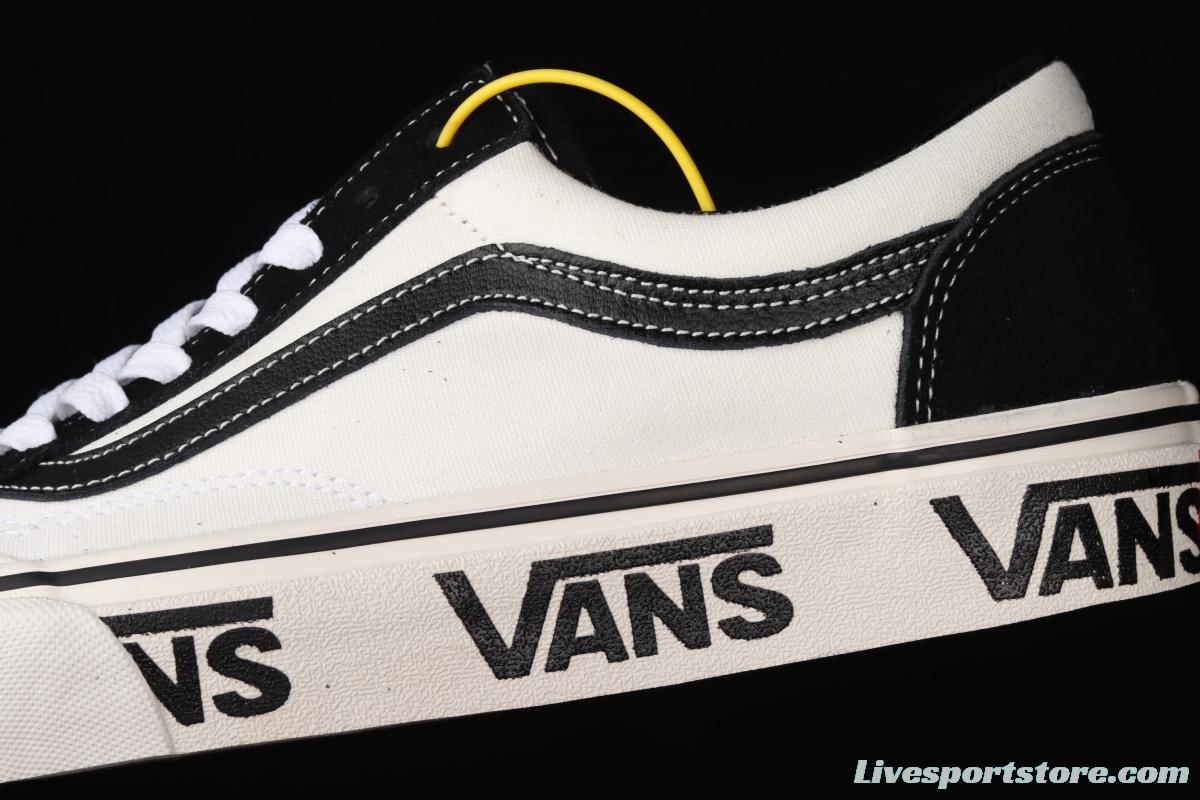 Vans Style 36 new half-crescent black and white side LOGO printed low-top casual board shoes VN0A3ZCJ9IG