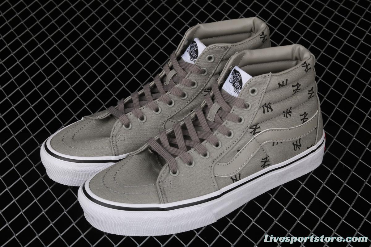 Vans Sk8-Hi Vlt Lx YaNIKEes Yankees co-branded high-top casual canvas shoes VN0A4CS5W43