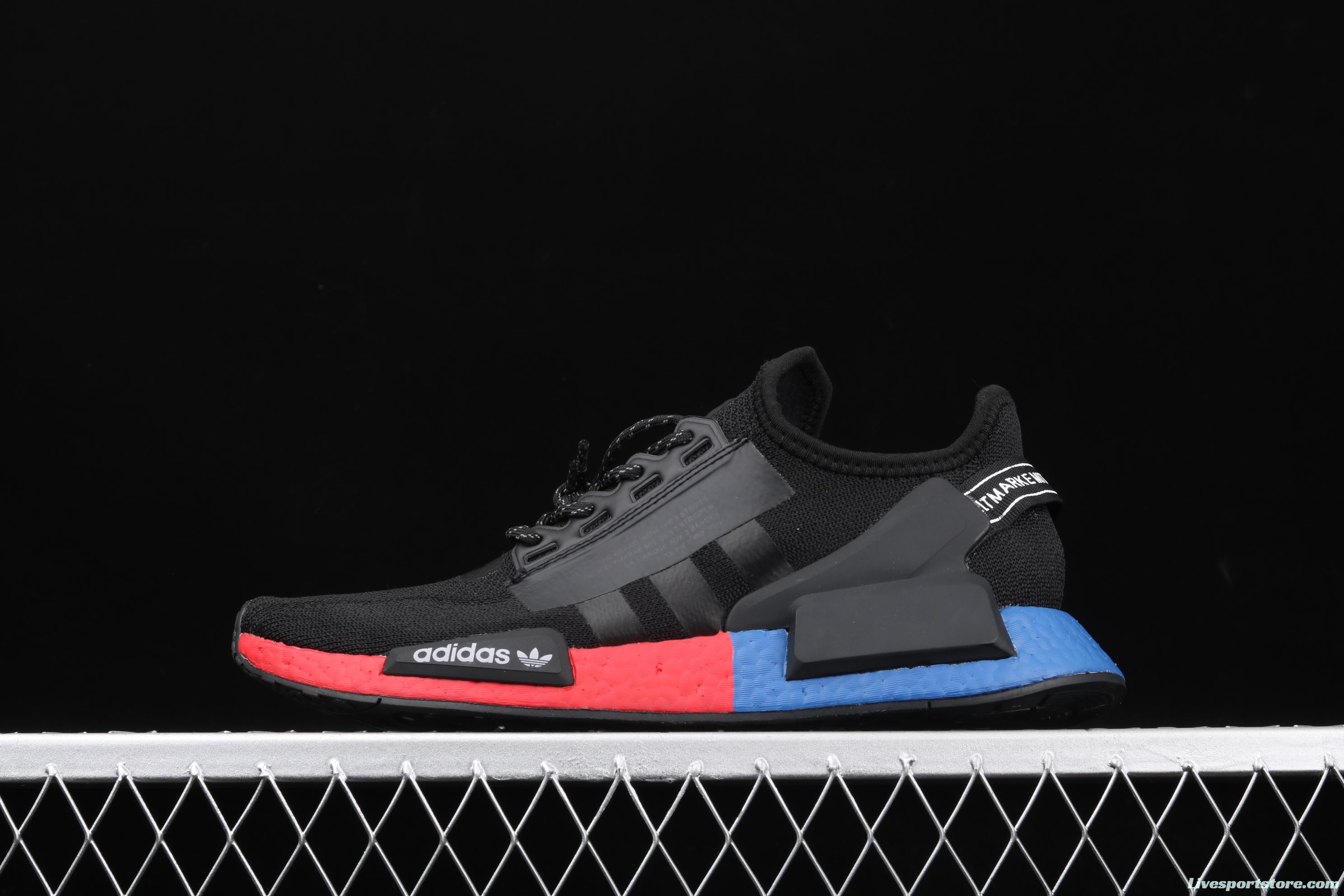 Adidas NMD R1 Boost V2 FW5328 second generation elastic knitted face running shoes