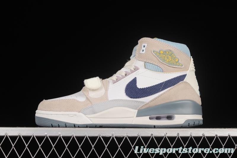 Air Jordan Legacy 312 White and Blue Color Matching Velcro Three-in-One Sneakers DQ5347-141