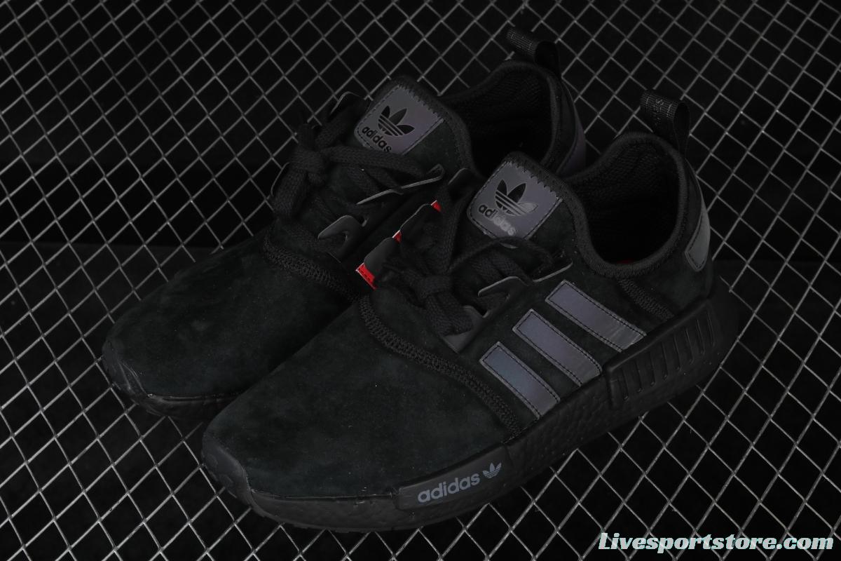 Adidas NMD_R1 B97419 Pig eight leather black samurai running shoes