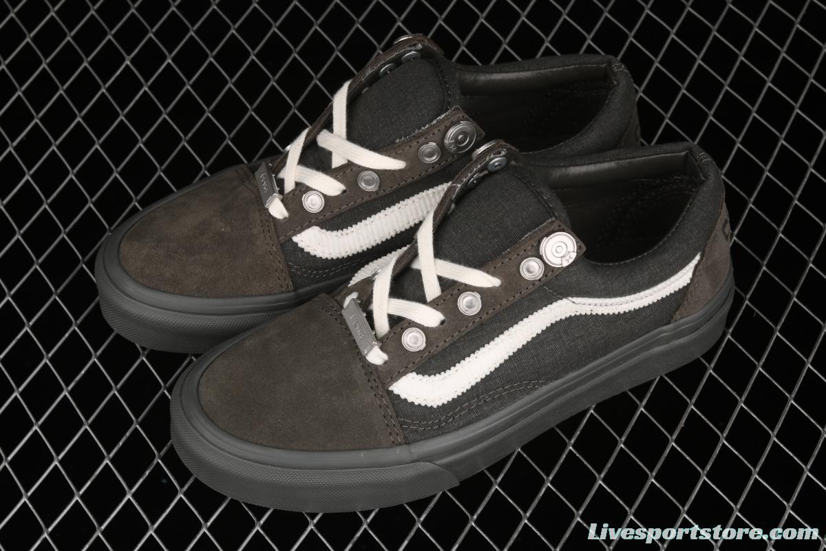 C2H4 x Vans Old Skool RelicStone joint style dark gray low-top casual board shoes VN0A5AO92YD