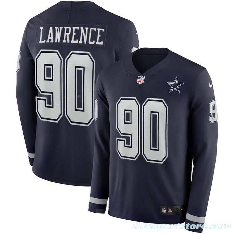 Men's Demarcus Lawrence Black Therma Long Sleeve Player Limited Team Jersey