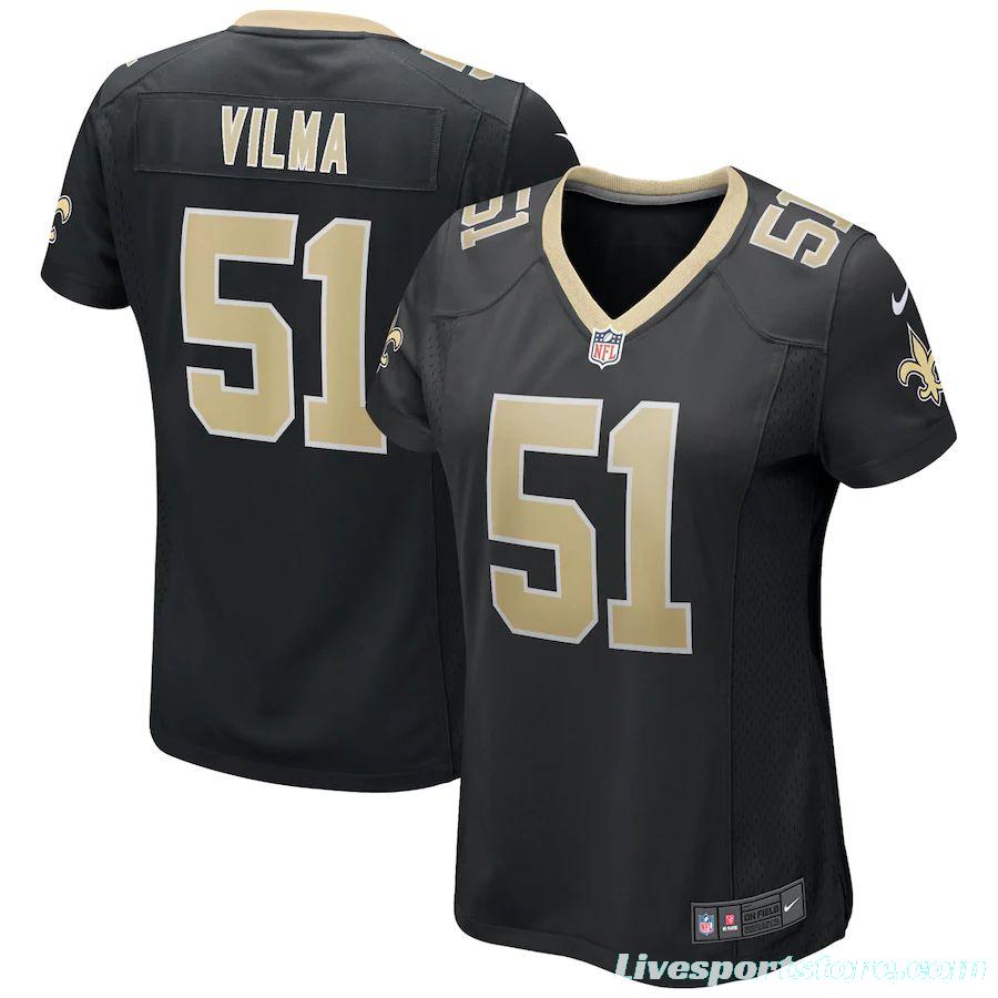 Women's Jonathan Vilma Black Retired Player Limited Team Jersey