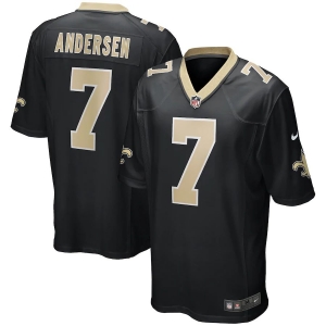 Men's Morten Andersen Black Retired Player Limited Team Jersey