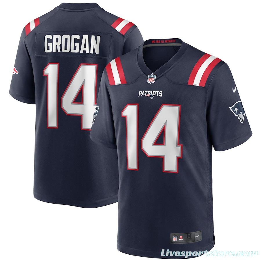 Men's Steve Grogan Navy Retired Player Limited Team Jersey