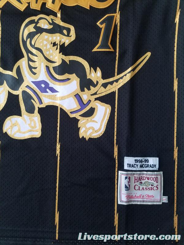 Tracy McGrady 1 1998-99 Throwback Classics Black Golden Edition Jersey