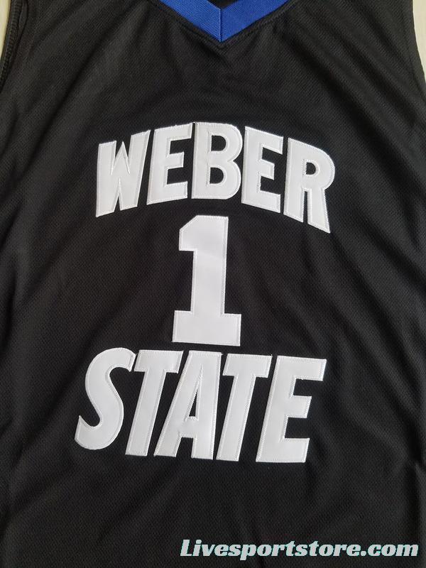 Damian Lillard 1 Weber State College Black Basketball Jersey