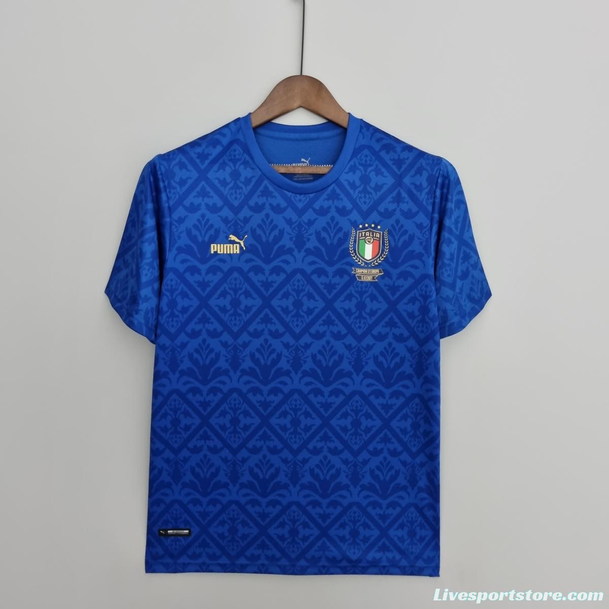 2022 Italian Euro Championship Special Edition Blue Soccer Jersey