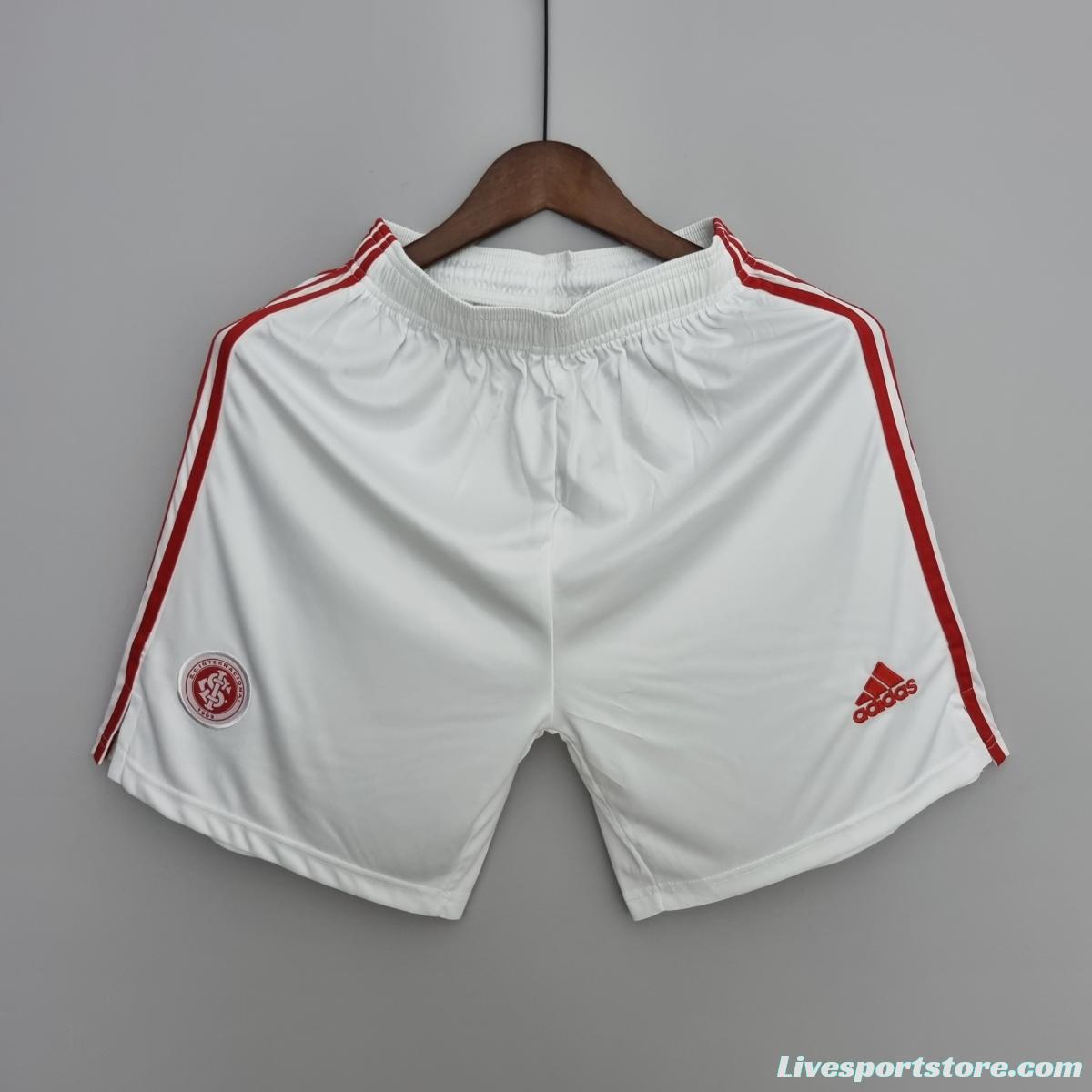 22/23 Internacional Shorts White Soccer Jersey