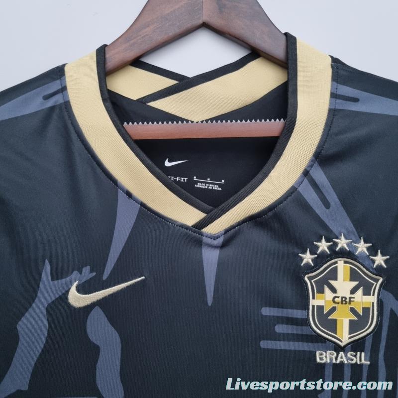 2022 Brazil women Black Soccer Jersey